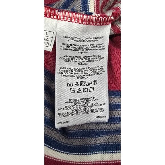 Brooks Brothers Red striped Long Sleeve Polo Size Large mens - Picture 10 of 11